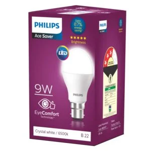 Philips Base B22 9-Watt LED Bulb (Pack of 4, White) - Pack of 2