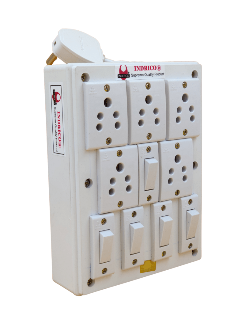 indrico 5 way extension board with individual switch